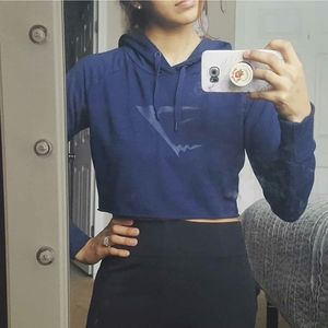 Gymshark cropped blue hoodie